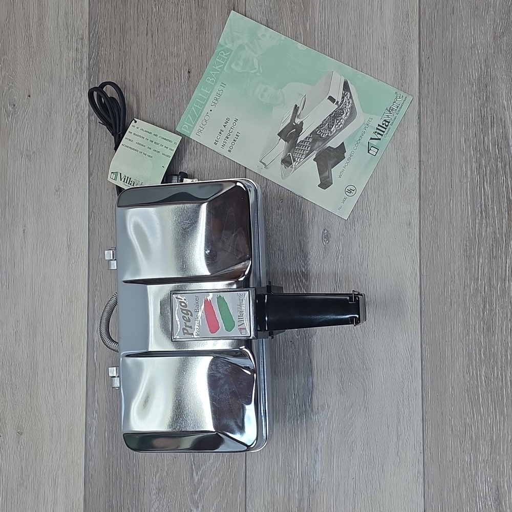 NWT Vintage VillaWare Prego Pizzelle Baker Belgian Waffle Maker Series II 3600